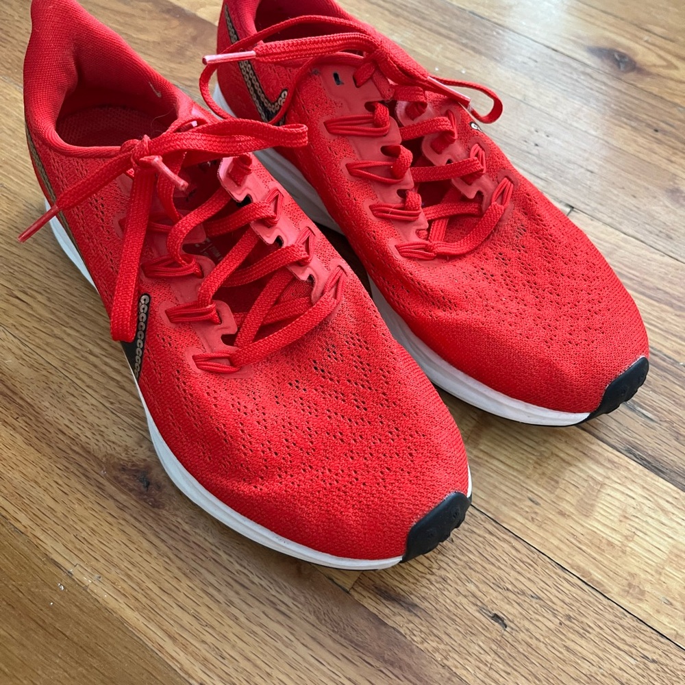 Nike Red and Black Athletic Shoes with Breathable Mesh
